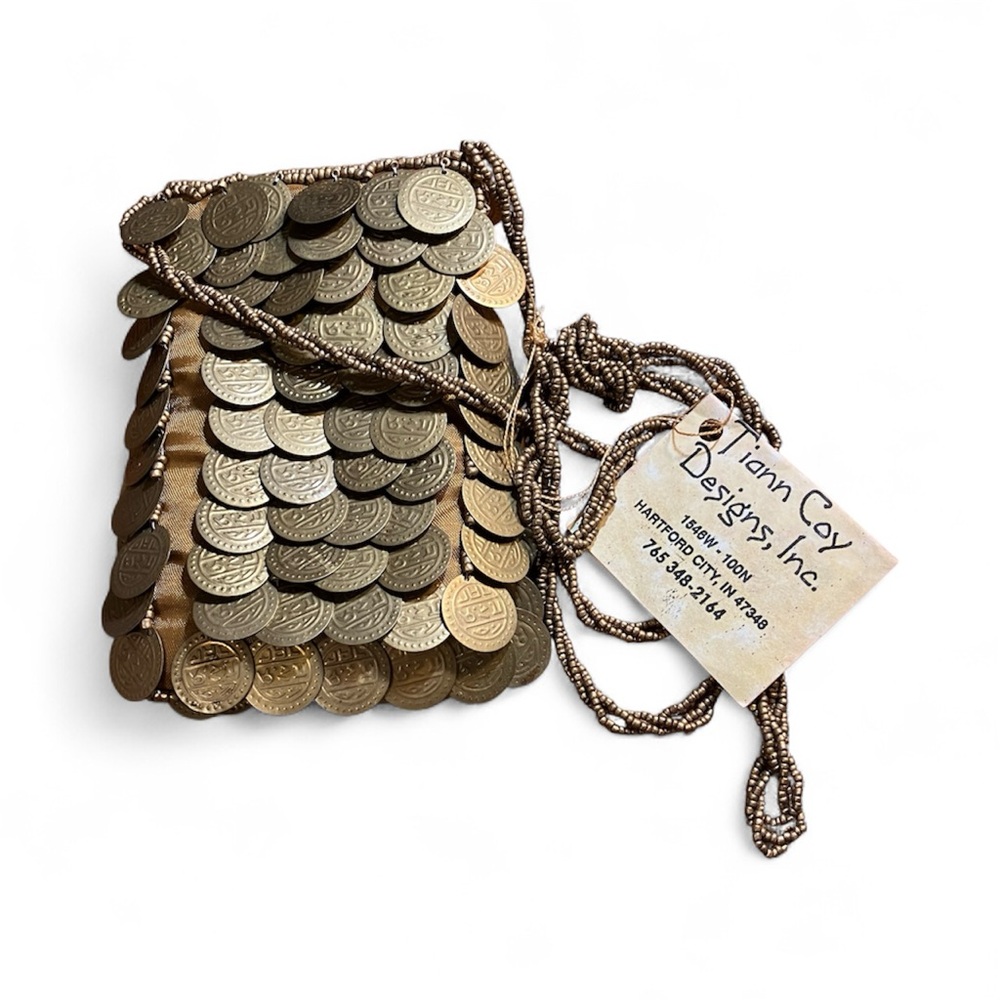 NWT Vintage Bougainvillea Crossbody Bronze Tone Coin Purse